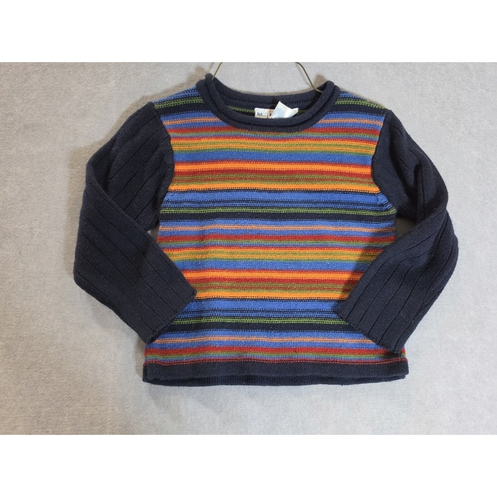 Vintage b.t. Kids Sz 5 Colorblock Striped Multicolor Sweater Y2K Striped Toddler